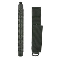 Bastón telescópico de acero con empuñadura de goma - 16 pulgadas - incl. funda