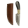 elTORO Cuerno de Búfalo - Damasco - Cuchillo de caza - 10cm - incl. funda de cuero