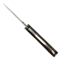 elTORO Walnut Horn - Damast - Jagdmesser - 9,5cm - inkl. Lederscheide