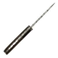 elTORO Walnut Horn - Damast - Jagdmesser - 9,5cm - inkl. Lederscheide