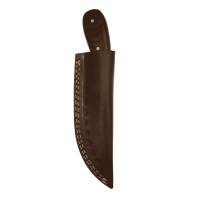 elTORO Walnut Horn - Damast - Jagdmesser - 9,5cm - inkl. Lederscheide