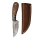 elTORO Walnut Horn - Damast - Jagdmesser - 9,5cm - inkl. Lederscheide