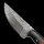 elTORO Walnut Horn - Damast - Jagdmesser - 9,5cm - inkl. Lederscheide