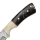 elTORO Cuerno de Búfalo - Damasco - Cuchillo de caza - 10cm - incl. funda de cuero