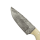 elTORO Cuerno de Búfalo - Damasco - Cuchillo de caza - 10cm - incl. funda de cuero