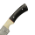 elTORO Cuerno de Búfalo - Damasco - Cuchillo de caza - 10cm - incl. funda de cuero