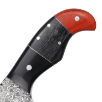 elTORO Skinner Horn - Cuchillo desollador de acero de Damasco - 8,2cm - incl. funda de cuero