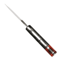 elTORO Skinner Horn - Cuchillo desollador de acero de Damasco - 8,2cm - incl. funda de cuero