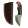 elTORO Skinner Horn - Cuchillo desollador de acero de Damasco - 8,2cm - incl. funda de cuero