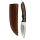 elTORO Walnut Horn - Damast - Jagdmesser - 10cm - inkl. Lederscheide