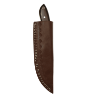 elTORO Cuerno de Búfalo - Damasco - Cuchillo de caza - 10cm - incl. funda de cuero