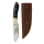 elTORO Cuerno de Búfalo - Damasco - Cuchillo de caza - 10cm - incl. funda de cuero