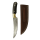 elTORO Cuerno de latón - Damasco - Cuchillo de caza - 14cm - incl. funda de cuero