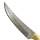 elTORO Cuerno de latón - Damasco - Cuchillo de caza - 14cm - incl. funda de cuero