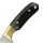 elTORO Cuerno de latón - Damasco - Cuchillo de caza - 14cm - incl. funda de cuero