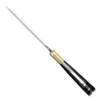 elTORO Cuerno de latón - Damasco - Cuchillo de caza - 12,3cm - incl. funda de cuero