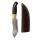 elTORO Cuerno de latón - Damasco - Cuchillo de caza - 12,3cm - incl. funda de cuero