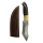 elTORO Cuerno de latón - Damasco - Cuchillo de caza - 12,3cm - incl. funda de cuero