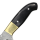 elTORO Cuerno de latón - Damasco - Cuchillo de caza - 12,3cm - incl. funda de cuero