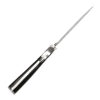elTORO Steel Horn - Damast - Jagdmesser - 10cm - inkl. Lederscheide