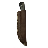 elTORO Cuerno de acero - Damasco - Cuchillo de caza - 10cm - incl. funda de cuero
