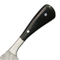 elTORO Cuerno de acero - Damasco - Cuchillo de caza - 10cm - incl. funda de cuero