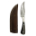 elTORO Cuerno de acero - Damasco - Cuchillo de caza - 10cm - incl. funda de cuero