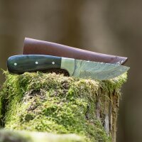 elTORO Cuerno de acero - Damasco - Cuchillo de caza - 9cm...