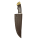 elTORO Doble cuerno de latón - Damasco - Cuchillo de caza - 10,3cm - incl. funda de cuero