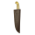 elTORO Hueso de latón doble - Damasco - Cuchillo de caza - 13cm - incl. funda de cuero