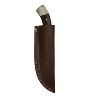 elTORO Damascus Horn - Damasco - Cuchillo de caza - 11,5cm - incl. funda de cuero