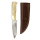 elTORO Brass Bone - Damasco - Cuchillo de caza - 12cm - incl. funda de cuero