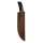 elTORO Cuerno de latón - Damasco - Cuchillo de caza - 11cm - incl. funda de cuero