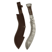 elTORO Machete - Acero Damasco - 28cm - incl. funda de cuero