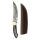 elTORO Cuerno de latón - Damasco - Cuchillo de caza - 17cm - incl. funda de cuero