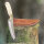 elTORO Brass Bone - Damasco - Cuchillo de caza - 14cm - incl. funda de cuero