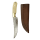 elTORO Brass Bone - Damasco - Cuchillo de caza - 14cm - incl. funda de cuero