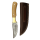 elTORO Latón Oliva - Damasco - Cuchillo de caza - 10cm - incl. funda de cuero
