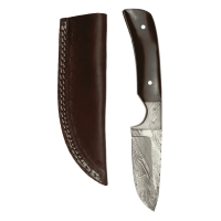 elTORO Cuerno de Damasco - Damasco - Cuchillo de caza - 9cm - incl. funda de cuero