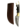 elTORO Doble cuerno de latón - Damasco - Cuchillo de caza - 10cm - incl. funda de cuero