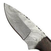 elTORO Walnut - Damast - Jagdmesser - 8,3cm - inkl. Lederscheide