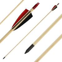 hasta un 20 lbs | Flecha de madera | PICEA - con plumas naturales | Spine 20/25 lbs | 28 pulgadas