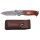 FOX OUTDOOR Cuchillo Damasco - plegable - mango de madera - funda de cuero