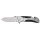 FOX OUTDOOR navaja plegable - una mano - mango de metal - incrustaciones de plástico