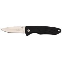 FOX OUTDOOR navaja plegable - una mano - negro - mango TPR