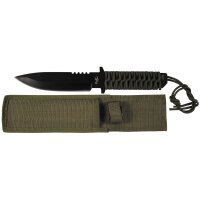 Cuchillo FOX OUTDOOR - hoja fija - oliva - mango envuelto