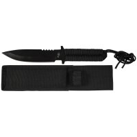 Cuchillo FOX OUTDOOR - hoja fija - negro - mango envuelto