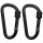 Mosquetón MFH - tapón de rosca - Ø 8mm x 8cm - paquete de 2 - negro