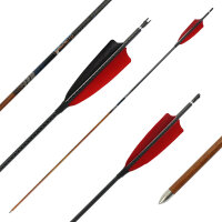 Flecha de carbono | MagnetoSPHERE Slim - con plumas naturales - hasta el 55 lbs